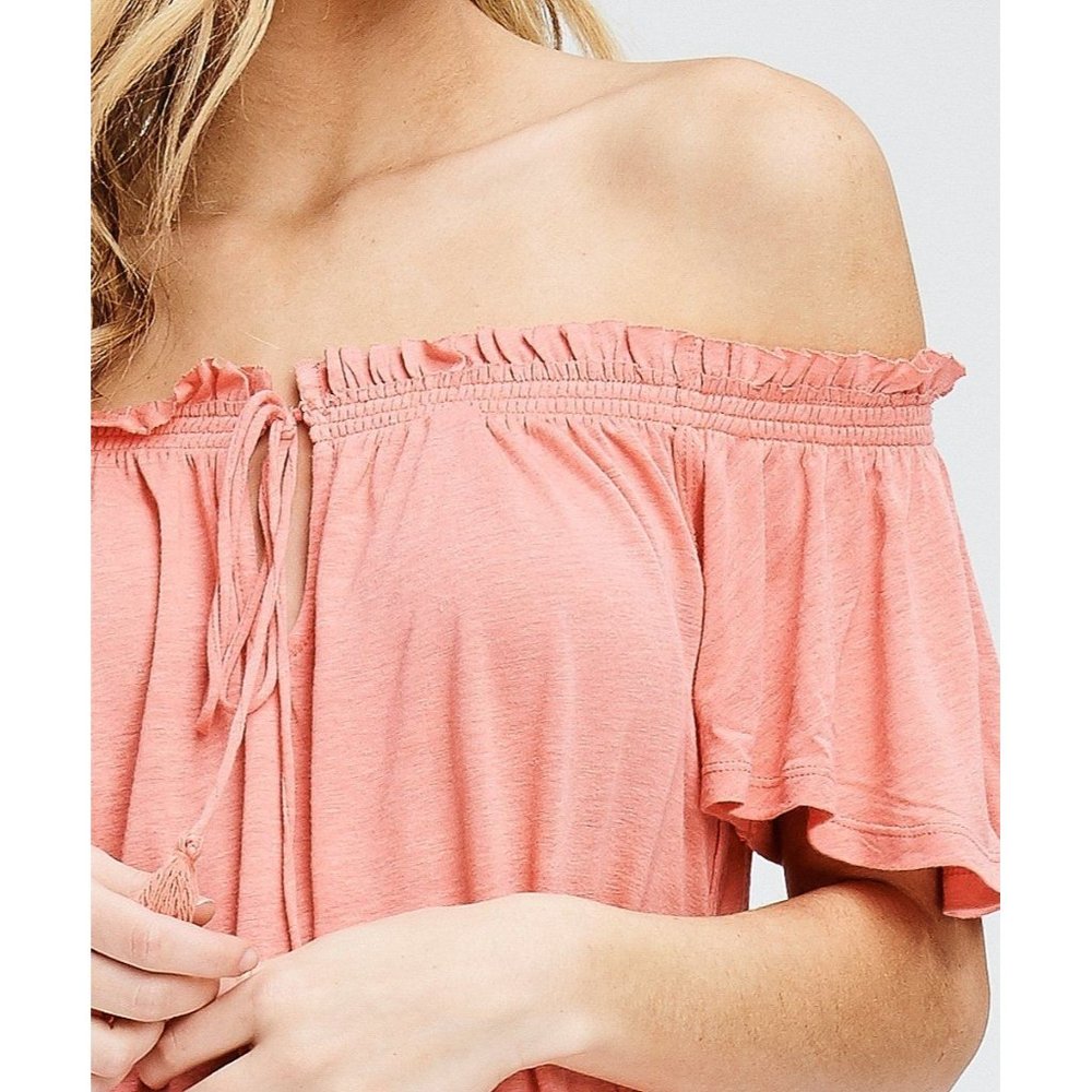 SOLD OUT IN SIZE SMALL Free People FP Movement Pink Off Shoulder Top - Picture 5 of 16